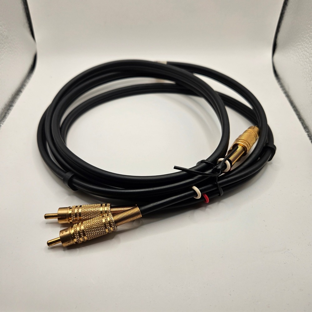 RCA Audio Interconnect Cable Pair Black Gold Plated Connectors Stereo Hi-Fi